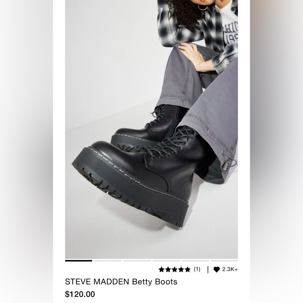 Steve Madden Vegan Leather Betty Boots Size 6
